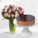 Soft Coloured Tulips & Divine Chocolate Cake