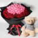 Teddy And 50 Roses Bouquet