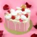 Valentine Rose Heart Shaped Cake