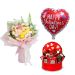 VDay Mixed Flowers Bouquet With Chocolates And Balloon