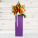 Vibrant Mixed Flowers Purple Cardboard Stand