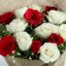 white roses n red roses bunch